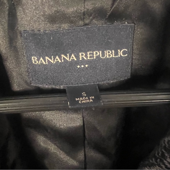 Banana Republic Jacket Cropped Tweed Military Wool Blend Herringbone Size Small - Picture 3 of 3